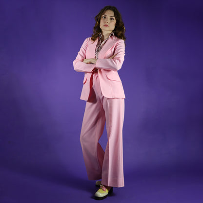 Vintage 1970s Powder Pink Trouser Suit