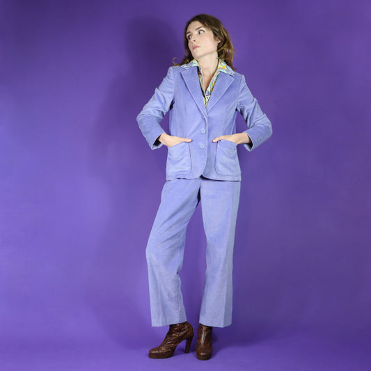 Vintage 1970s Lilac Corduroy Suit