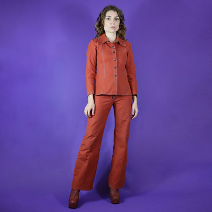 Vintage 1970s Terracotta Canvas Pantsuit by Sunset