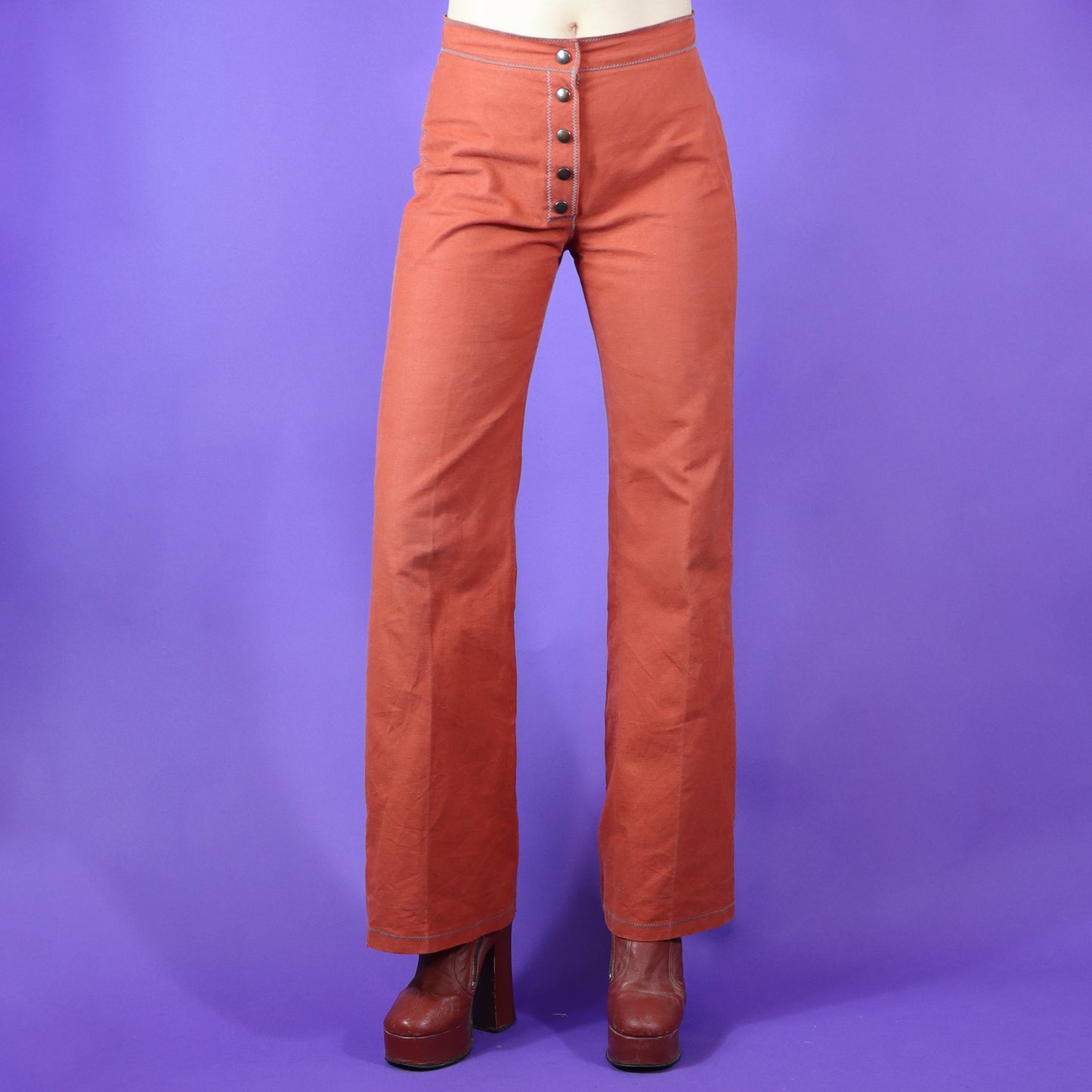 Vintage 1970s Terracotta Canvas Pantsuit by Sunset