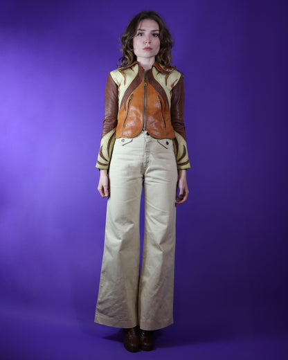 Vintage 1970s Levi's Western cream Flares