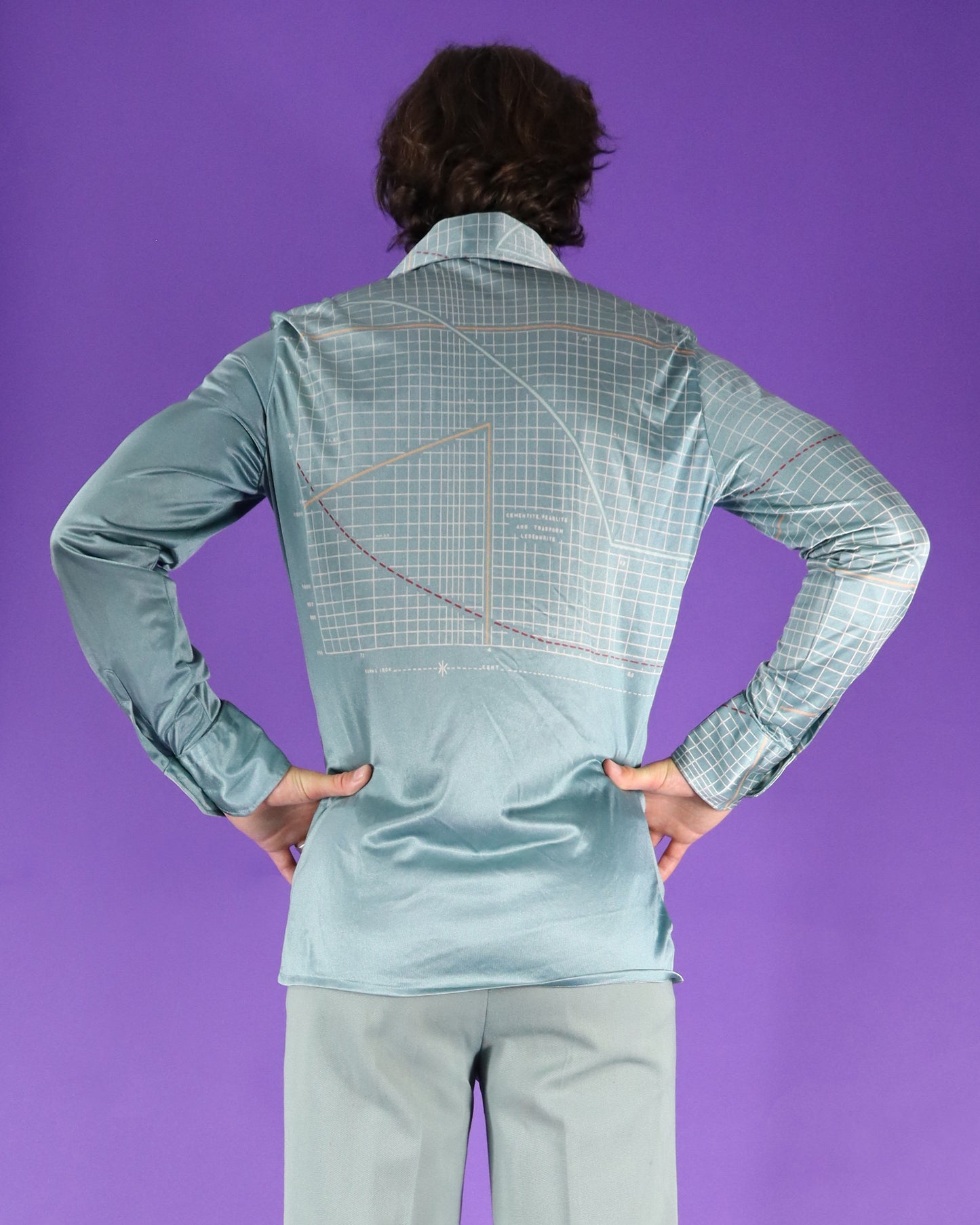 RARE Vintage 1970s Nik Nik Disco Shirt Engineer Graph Print