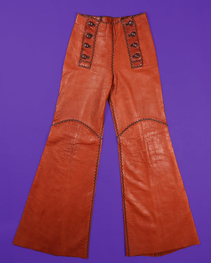 Vintage 1970s North Beach Leather Rust Whipstitch Suit