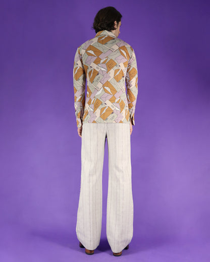 Vintage 1970s Hukapoo Disco Shirt Letters Envelope Print