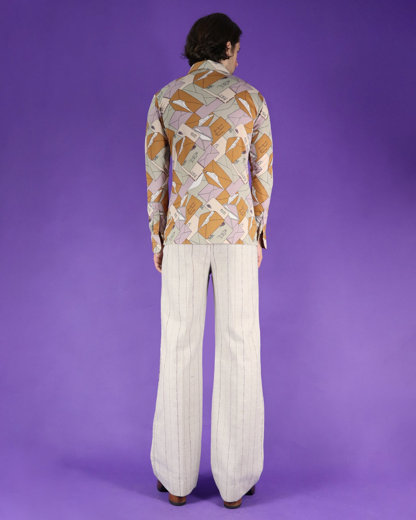 Vintage 1970s Pinstripe Tailored Flares Trousers