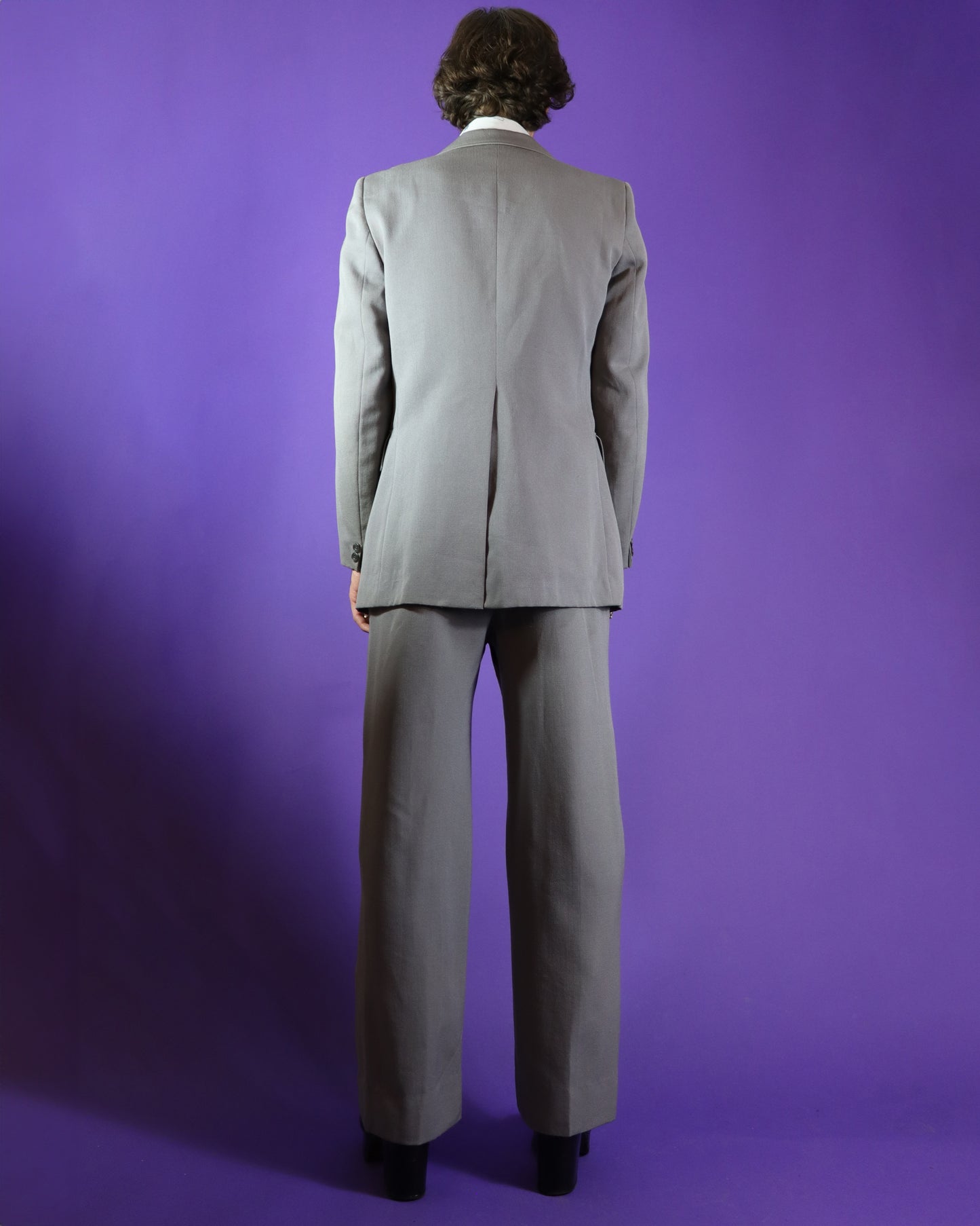 Vintage 1970s 3 Piece Tailored Pale Grey 3 Piece Suit