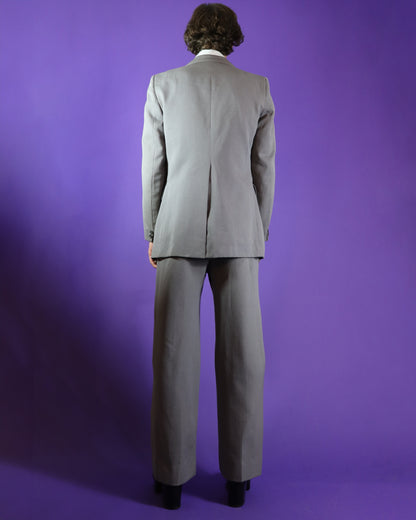 Vintage 1970s 3 Piece Tailored Pale Grey 3 Piece Suit