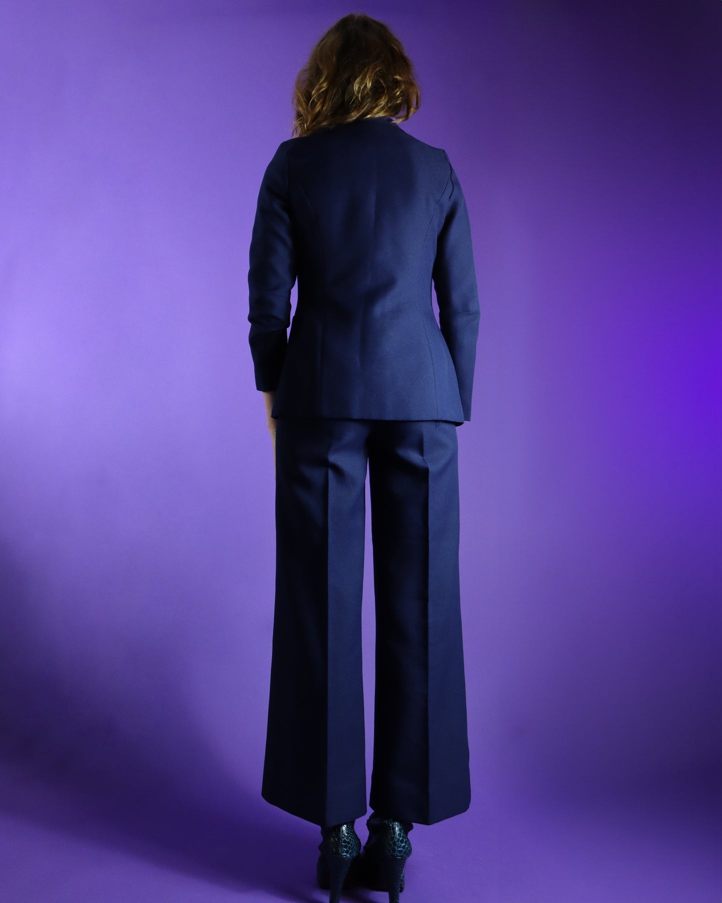 Vintage 1970s Navy Blue 4 piece College Town Pant Skirt Suit