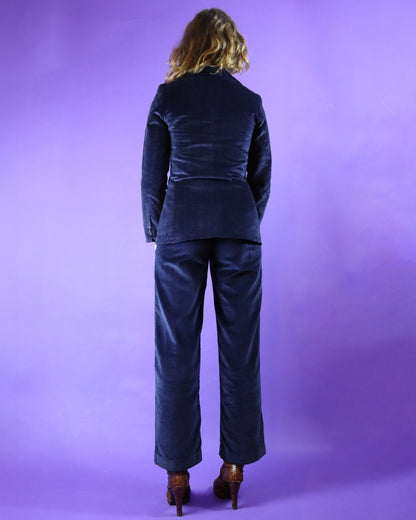 Vintage 1970s Midnight Blue Velvet 5 Piece Suit