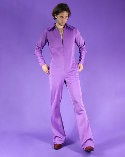 Vintage 1970s Men's Jumpsuit Purple