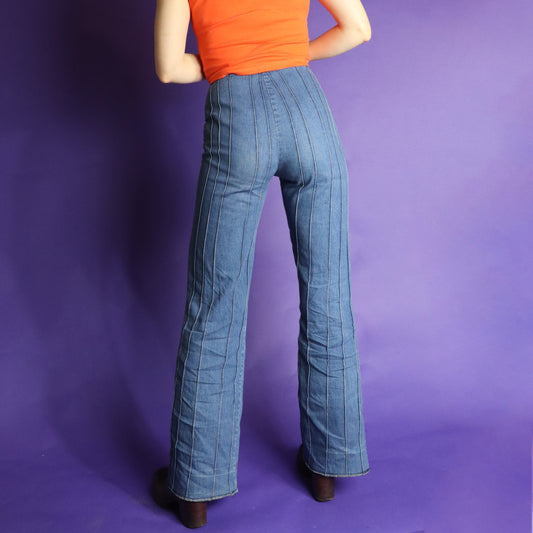 Vintage 1970s Stitch Stripe Denim Jeans