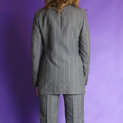 Vintage 1970s Grey Pinstripe Suit