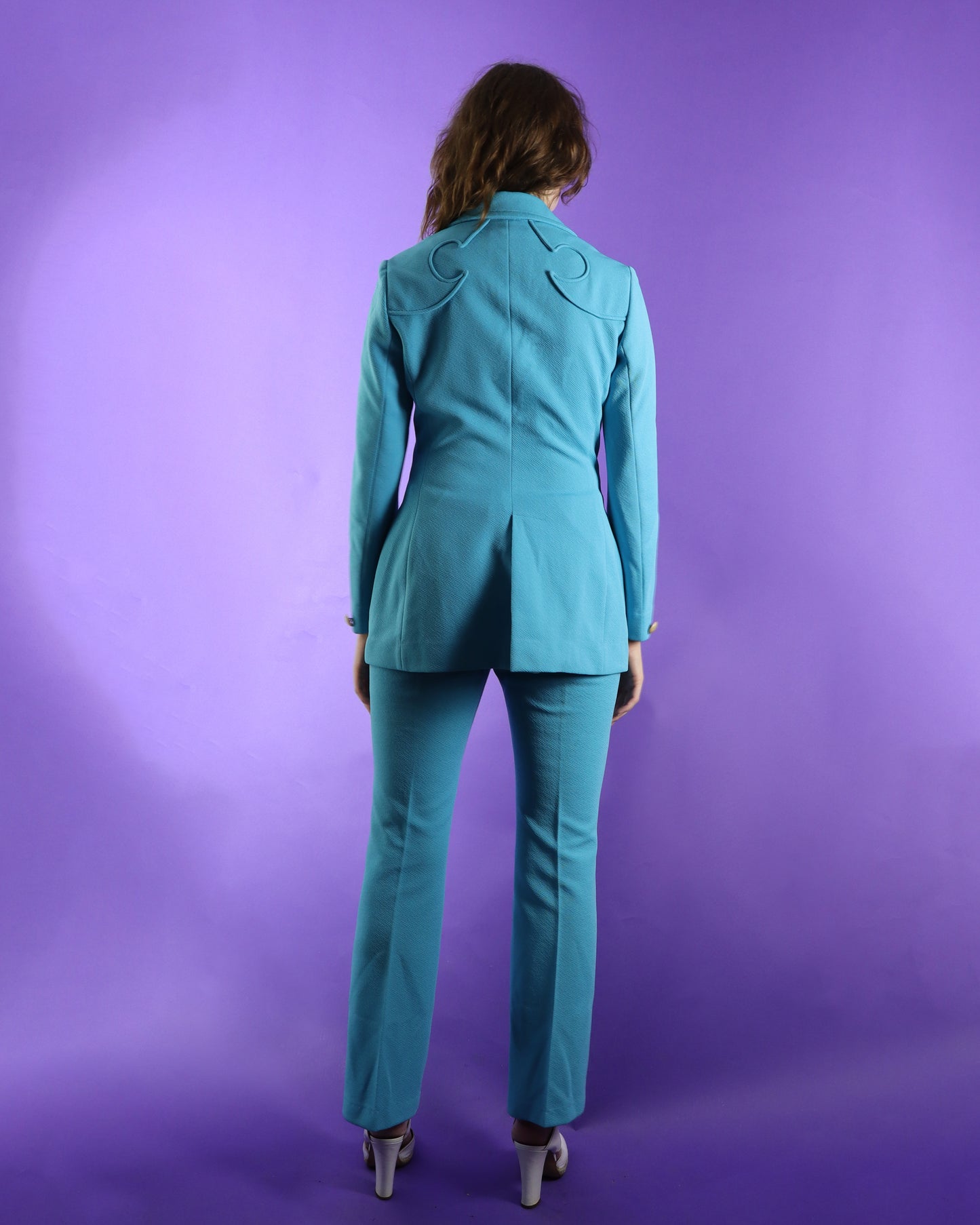 Vintage 1970s Lasso Western Rodeo Pant Suit Turquoise