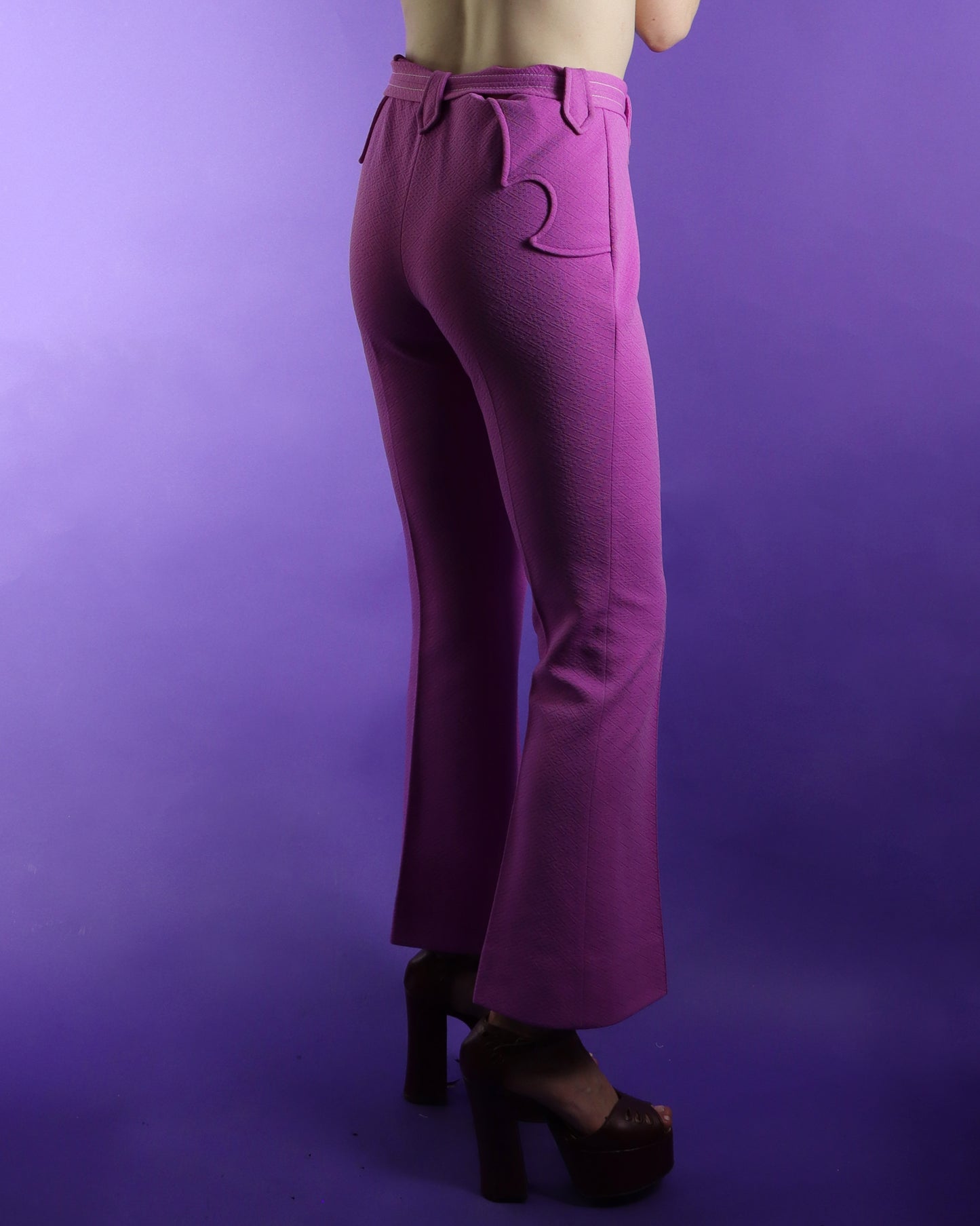 Vintage 1970s Lasso Western Rodeo Pant Suit Hot Pink