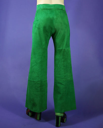 Vintage 1970s Emerald Suede Pant Suit