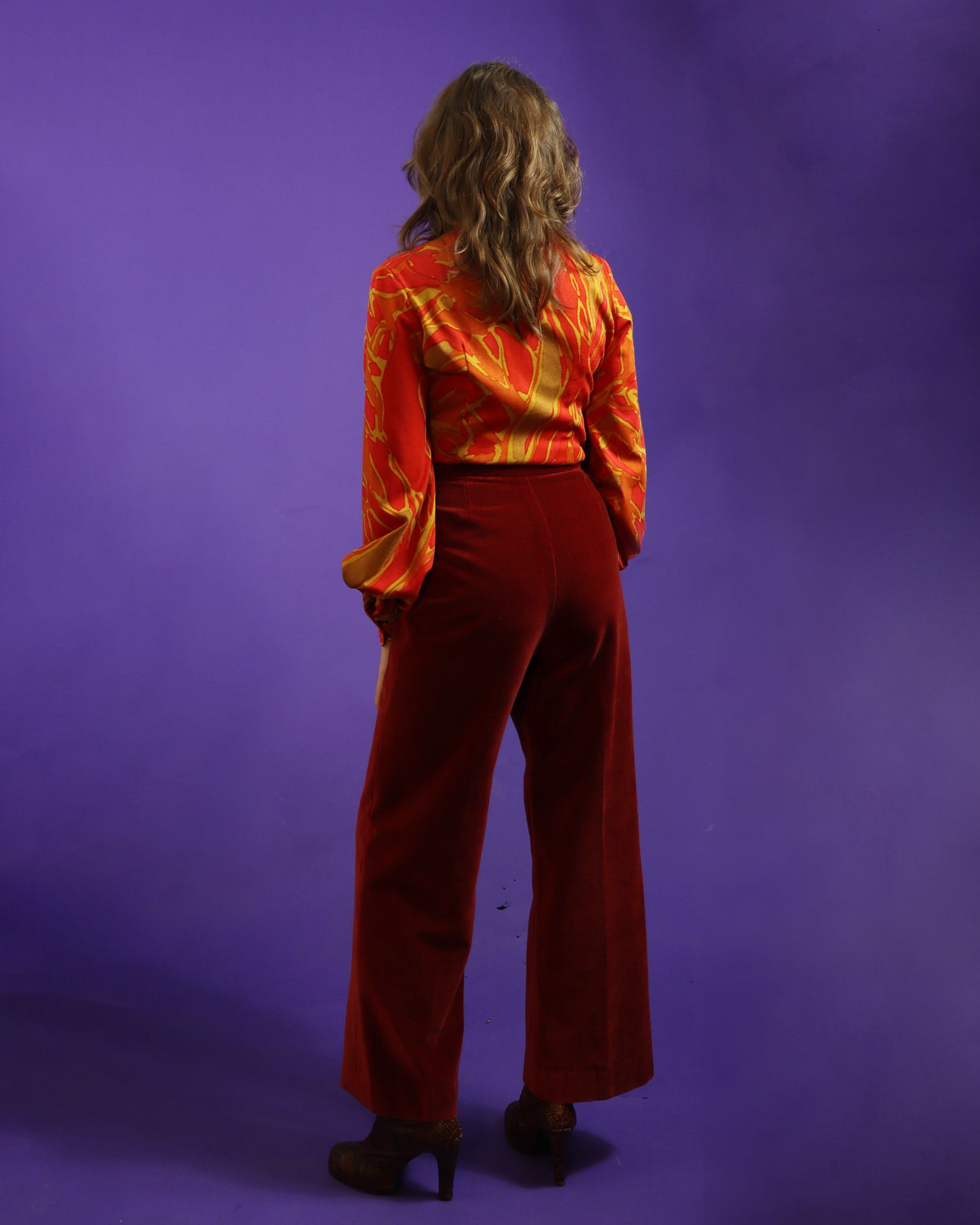 Vintage 1970s Dark Red Velvet Suit