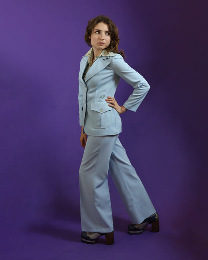 Vintage 1970s Pale Blue Suit
