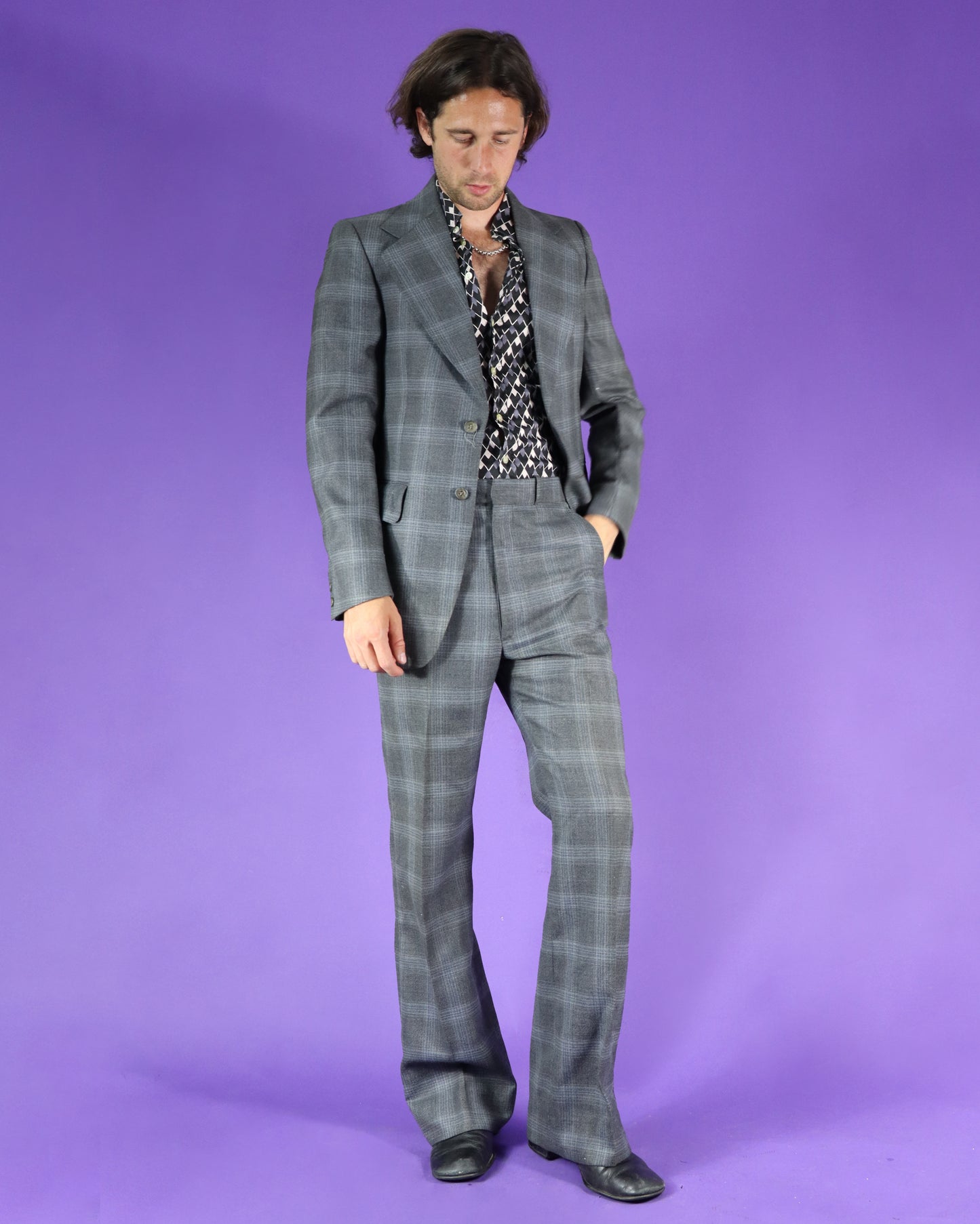 Vintage 1970s Plaid Suit