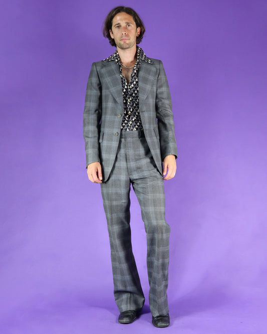 Vintage 1970s Plaid Suit