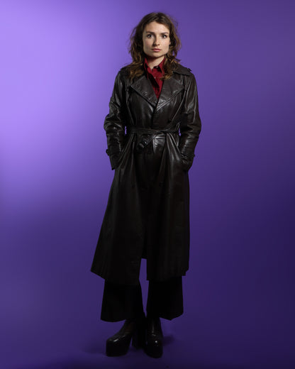 Vintage 1970s Leather Trench Coat