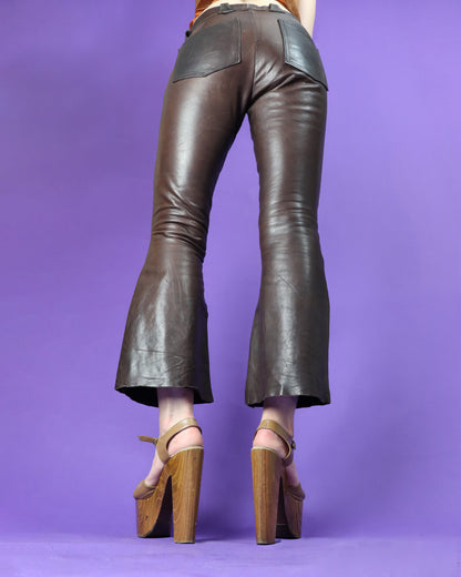 Vintage 1960s 1970s East West Musical Instruments Leather Flares