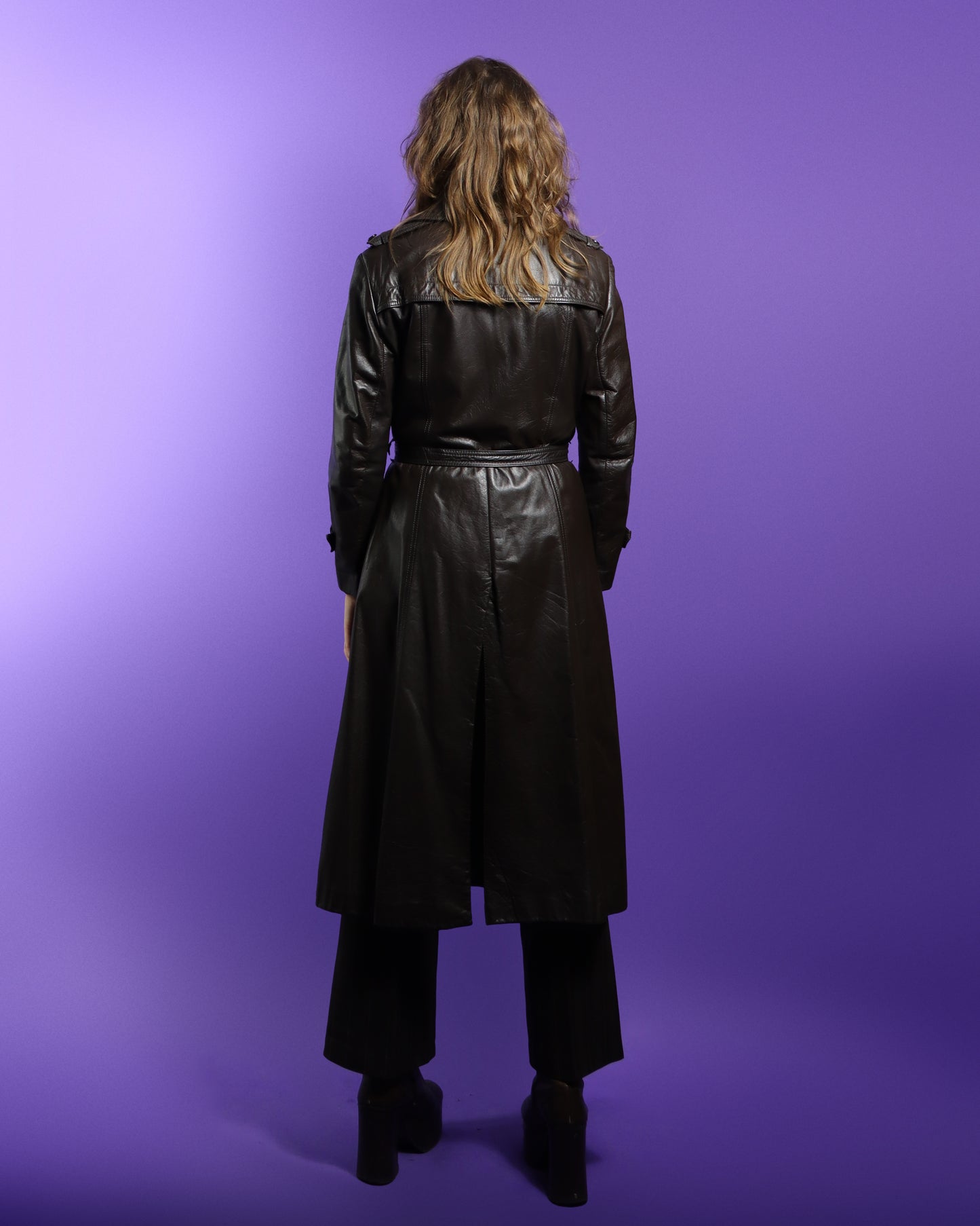 Vintage 1970s Leather Trench Coat