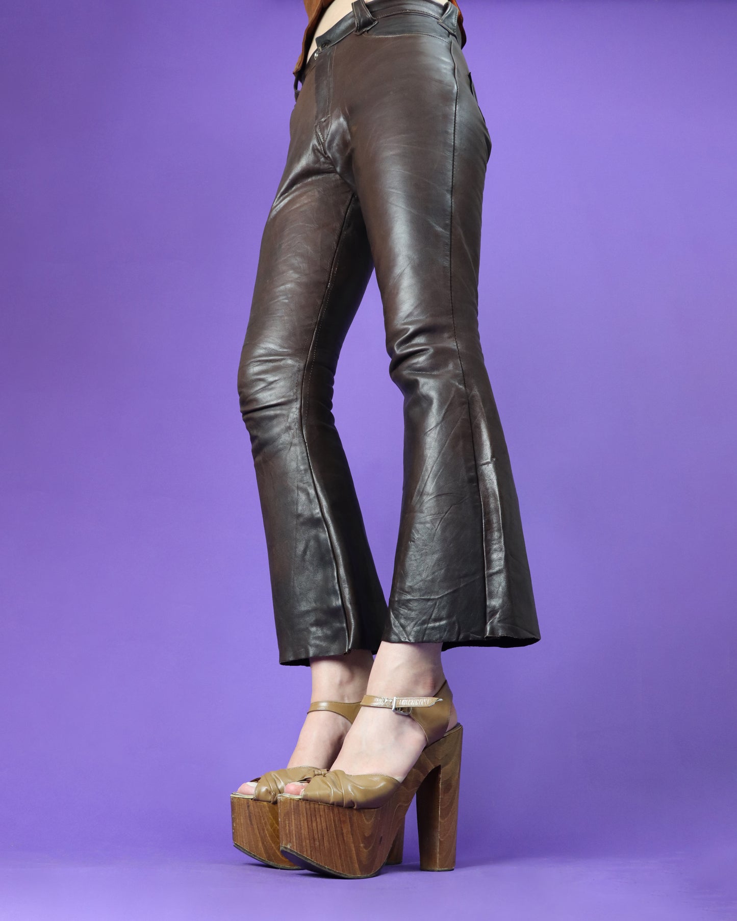 Vintage 1960s 1970s East West Musical Instruments Leather Flares