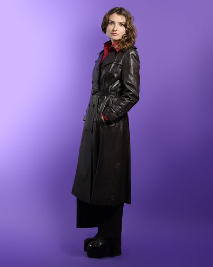 Vintage 1970s Leather Trench Coat