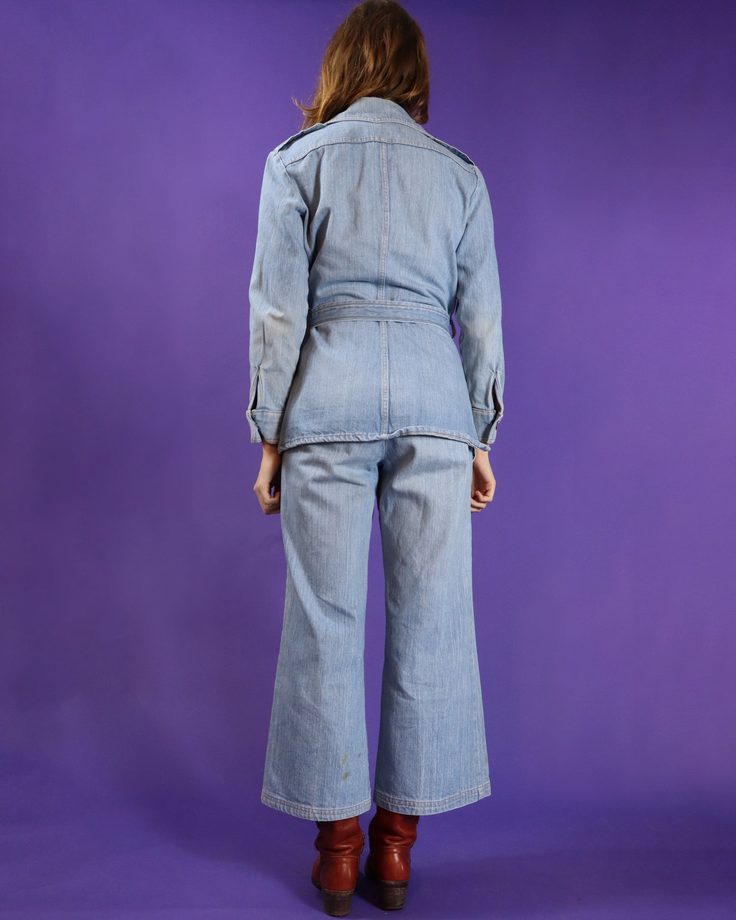 Rare Vintage 1970s Levi's For Gals Orange Tab Denim Safari Suit