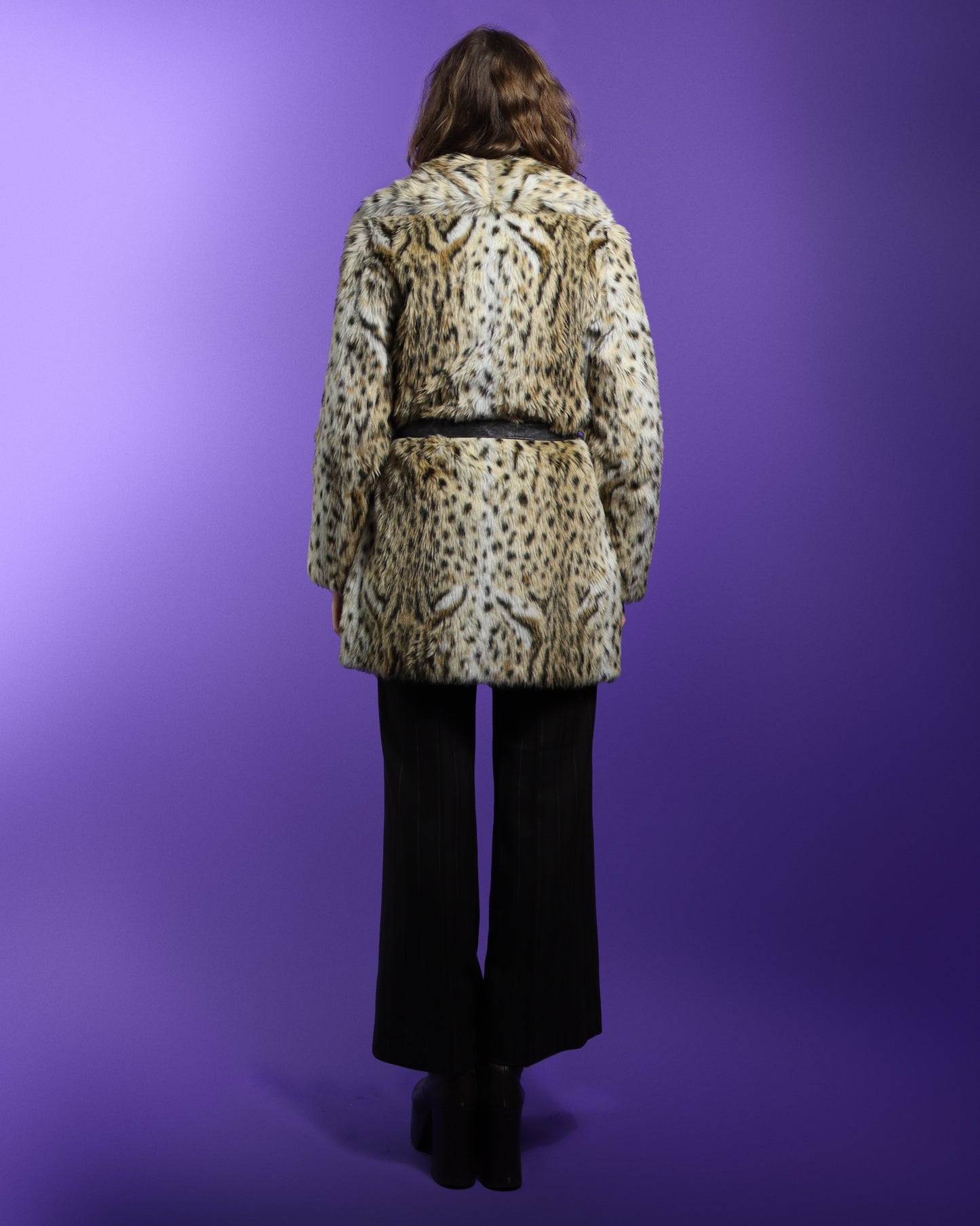 Vintage 1970s Leopard Faux Fur Coat