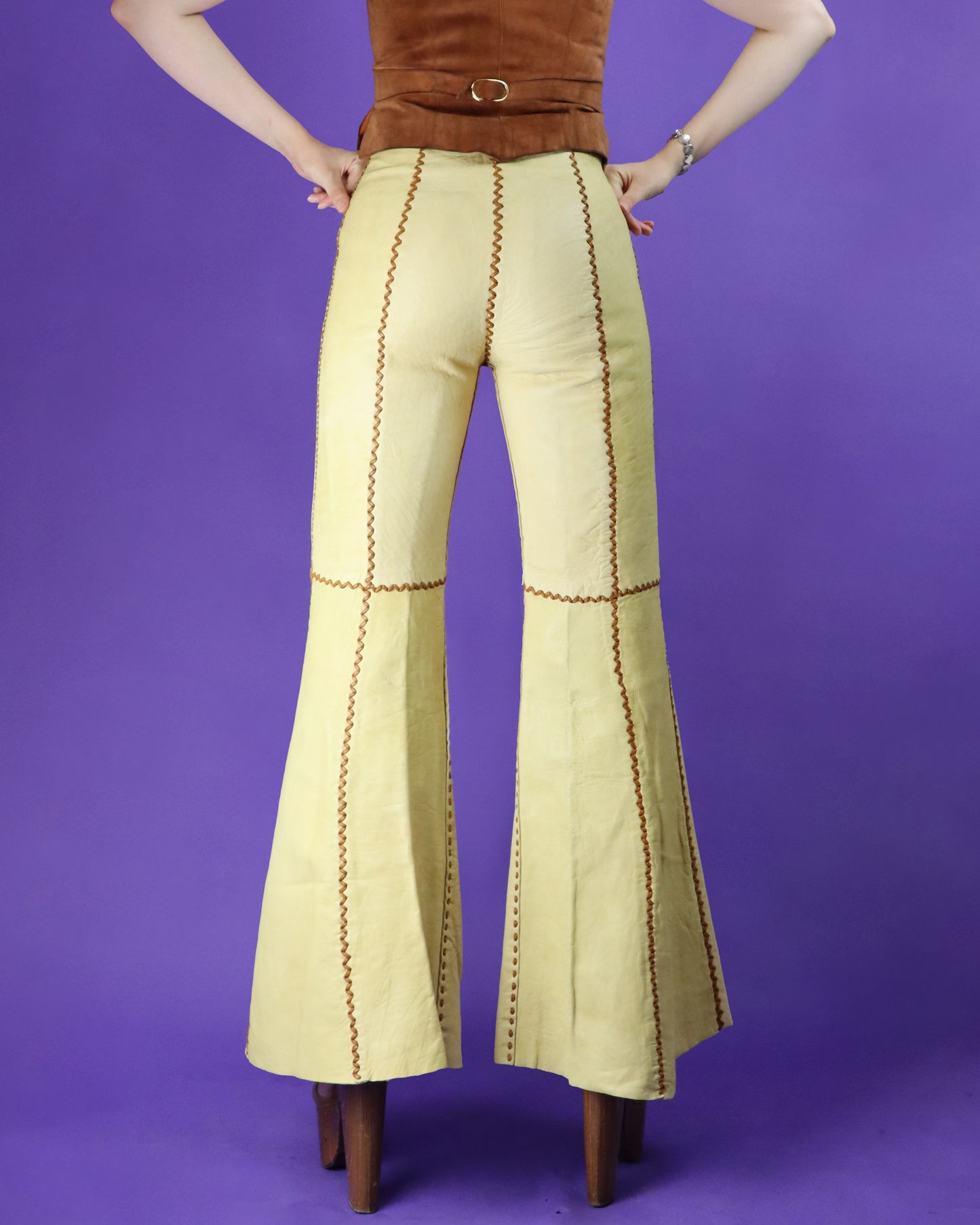 Vintage 1970s North Beach Leather Whipstitch Suit with Kenn Fung Illustration
