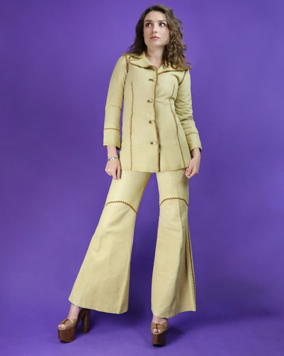 Vintage 1970s North Beach Leather Whipstitch Suit with Kenn Fung Illustration