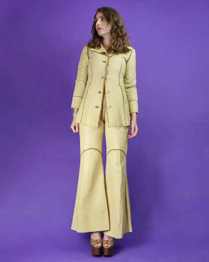 Vintage 1970s North Beach Leather Whipstitch Suit with Kenn Fung Illustration
