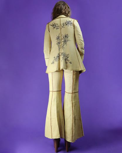 Vintage 1970s North Beach Leather Whipstitch Suit with Kenn Fung Illustration