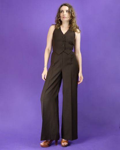 Vintage 1970s Brown 3 Piece Suit