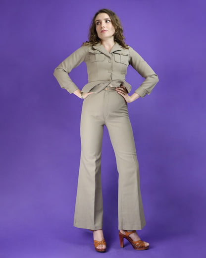 Vintage 1970s Beige Leisure Suit