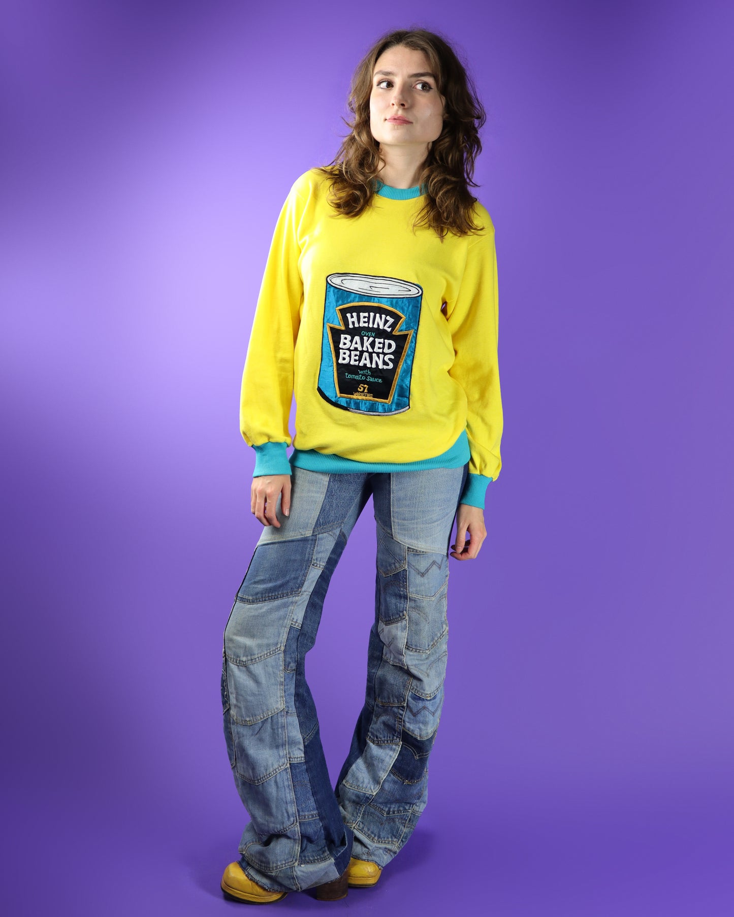 Vintage 1970s Satin Appliqué Heinz Beans T-Shirt