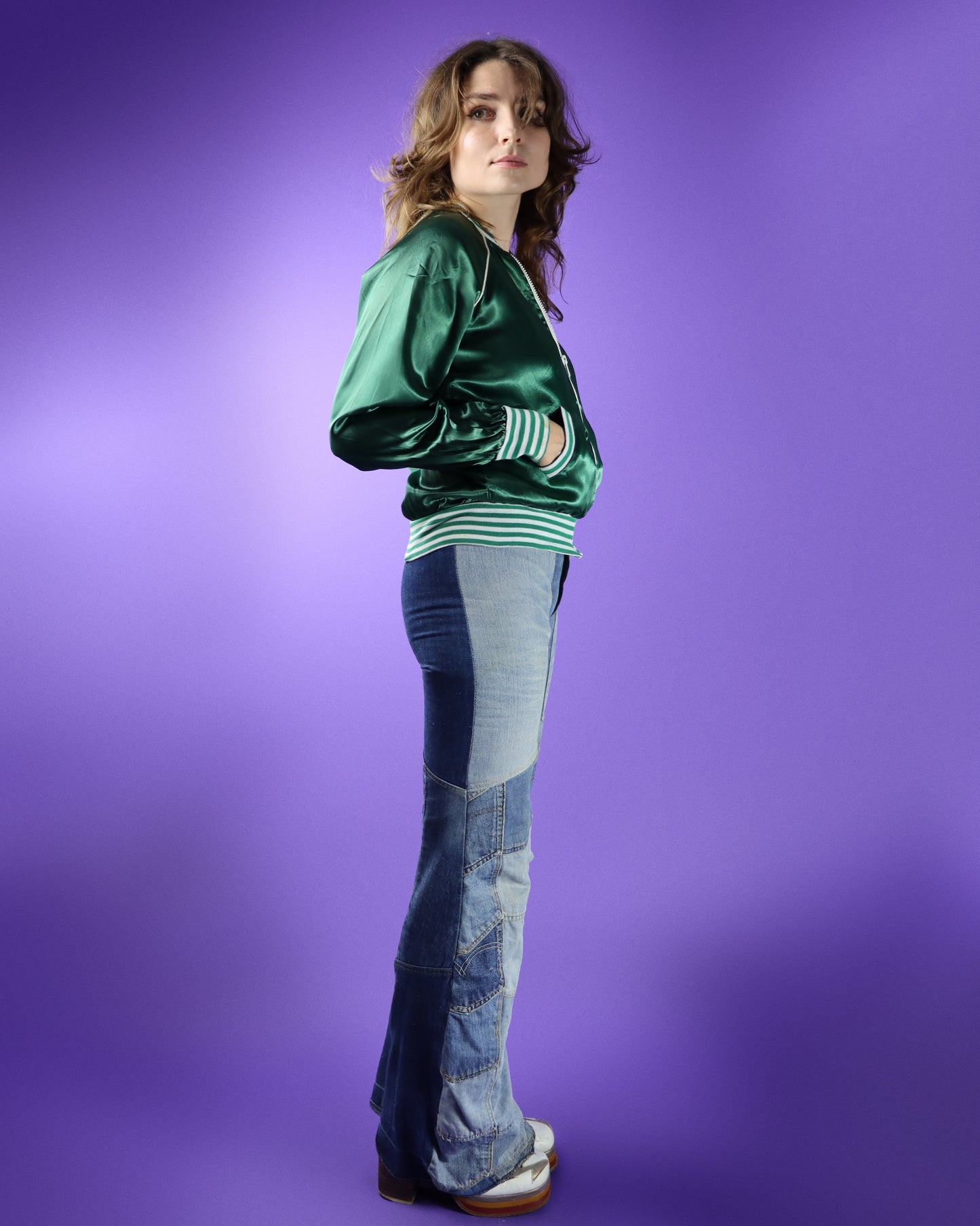 Vintage 1970s Hang Ten Satin Bomber Jacket