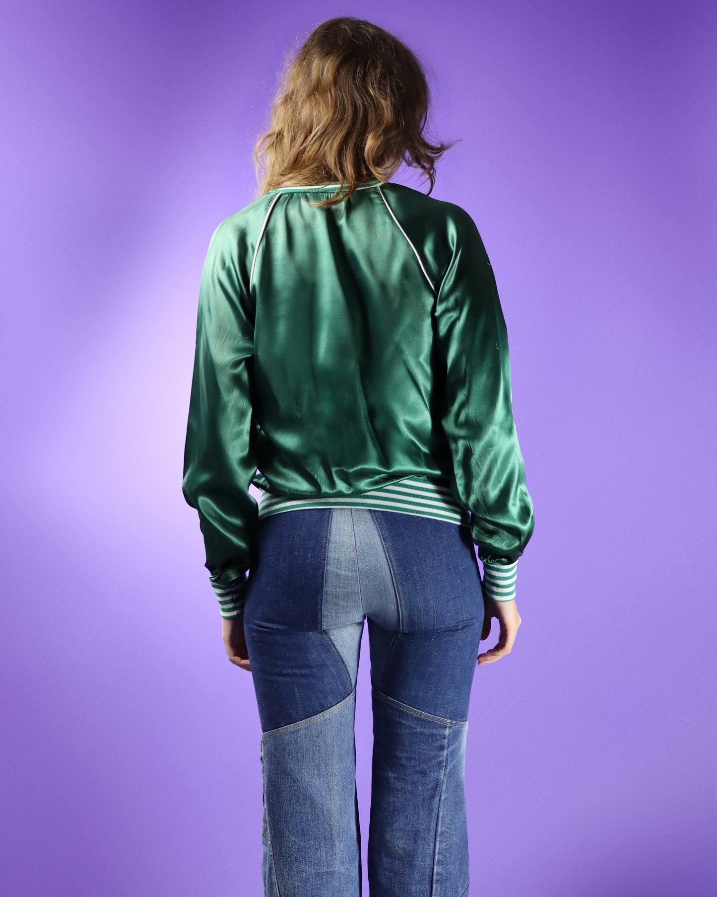 Vintage 1970s Hang Ten Satin Bomber Jacket