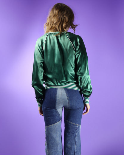 Vintage 1970s Hang Ten Satin Bomber Jacket