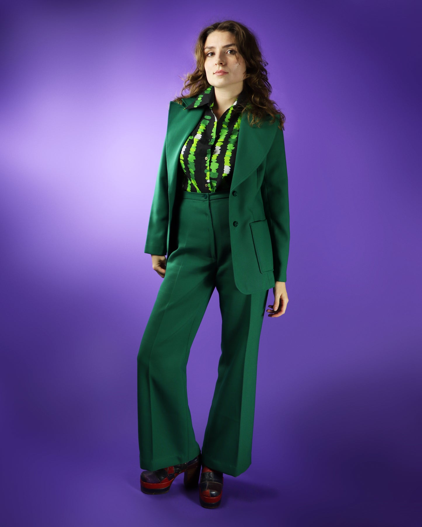 Vintage 1970s Spinney Green Suit Flares