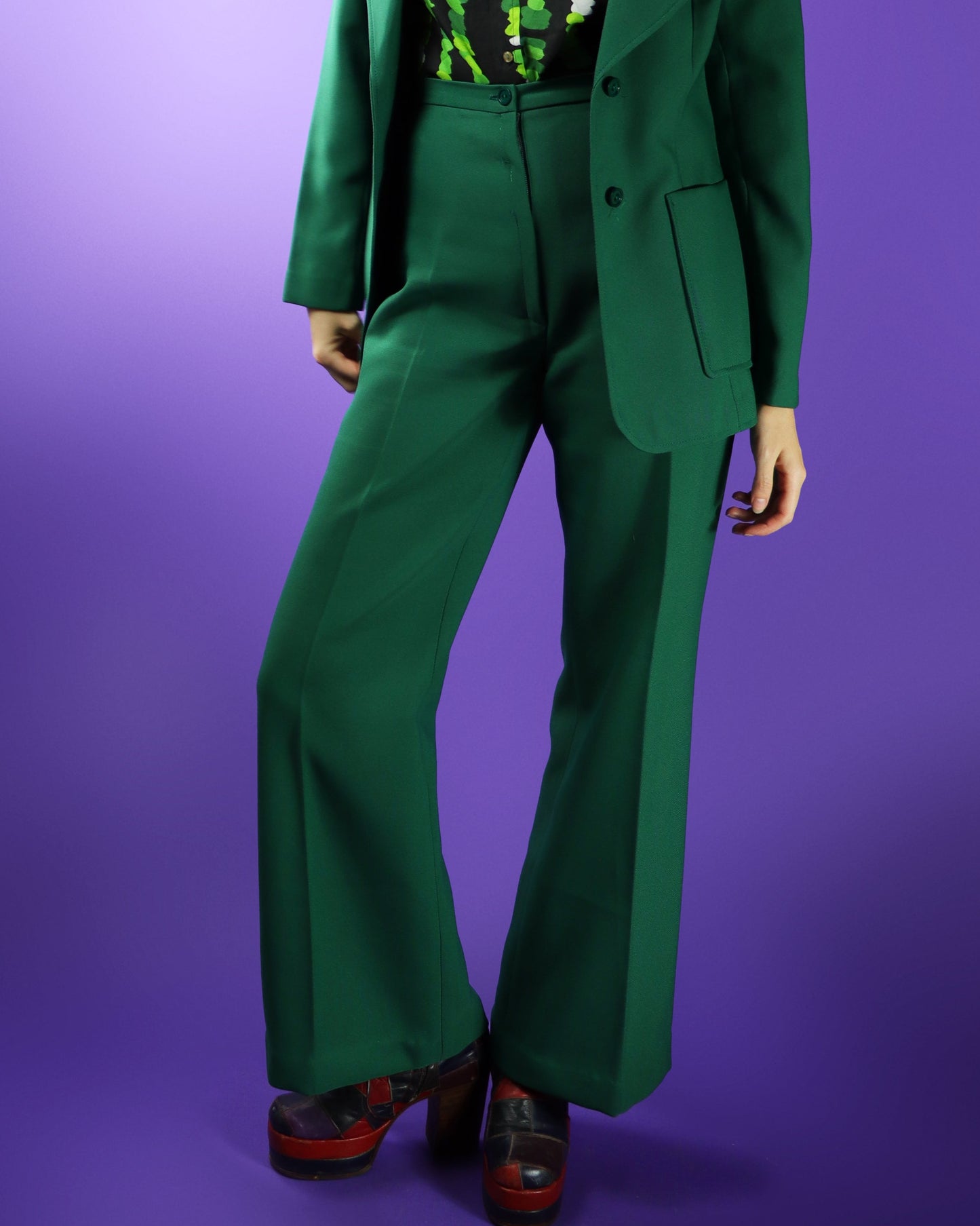 Vintage 1970s Spinney Green Suit Flares