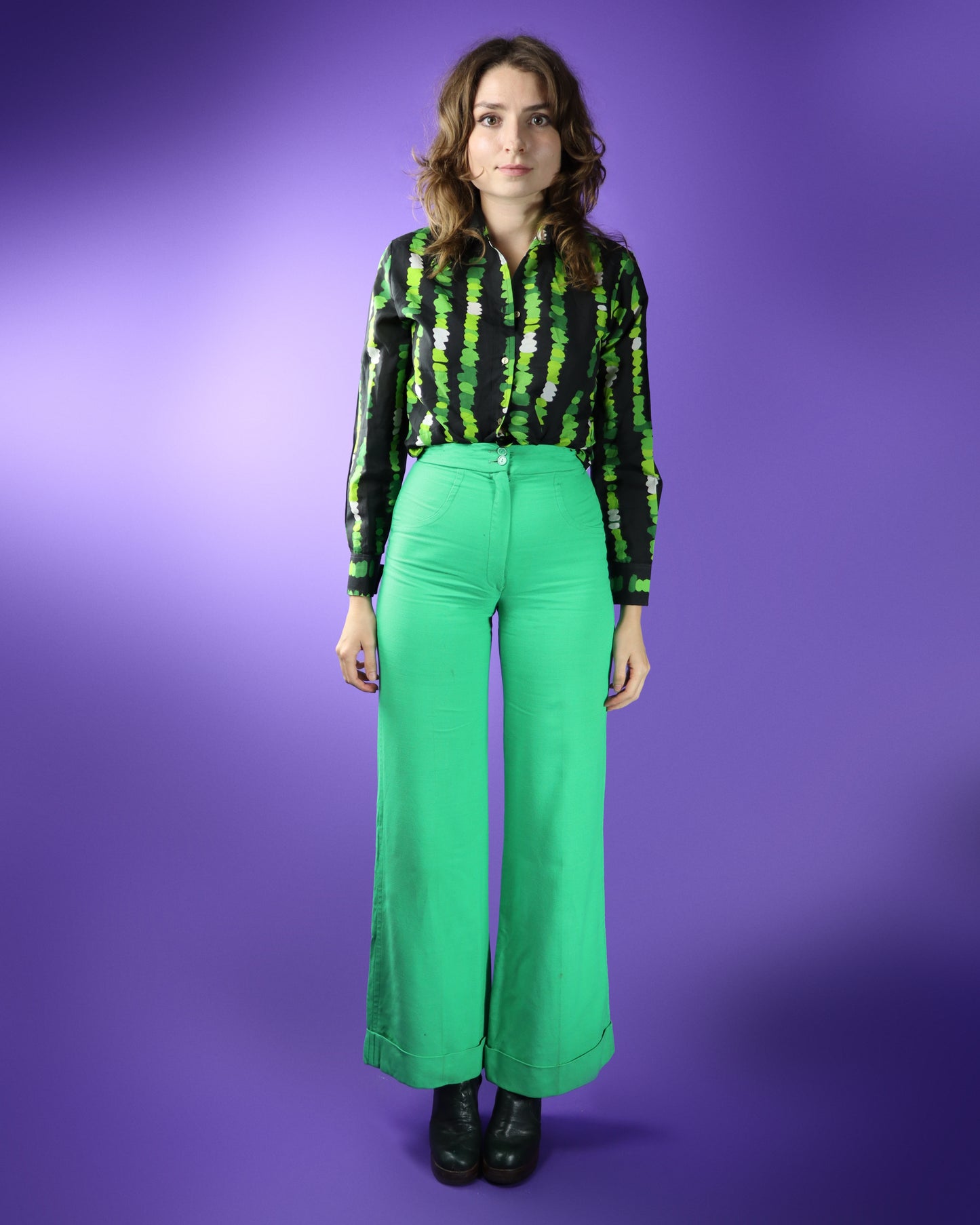 RESERVED Vintage 1970s Dagger Collar Shirt