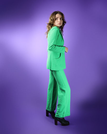 Vintage 1970s Green Suit with Turn Ups