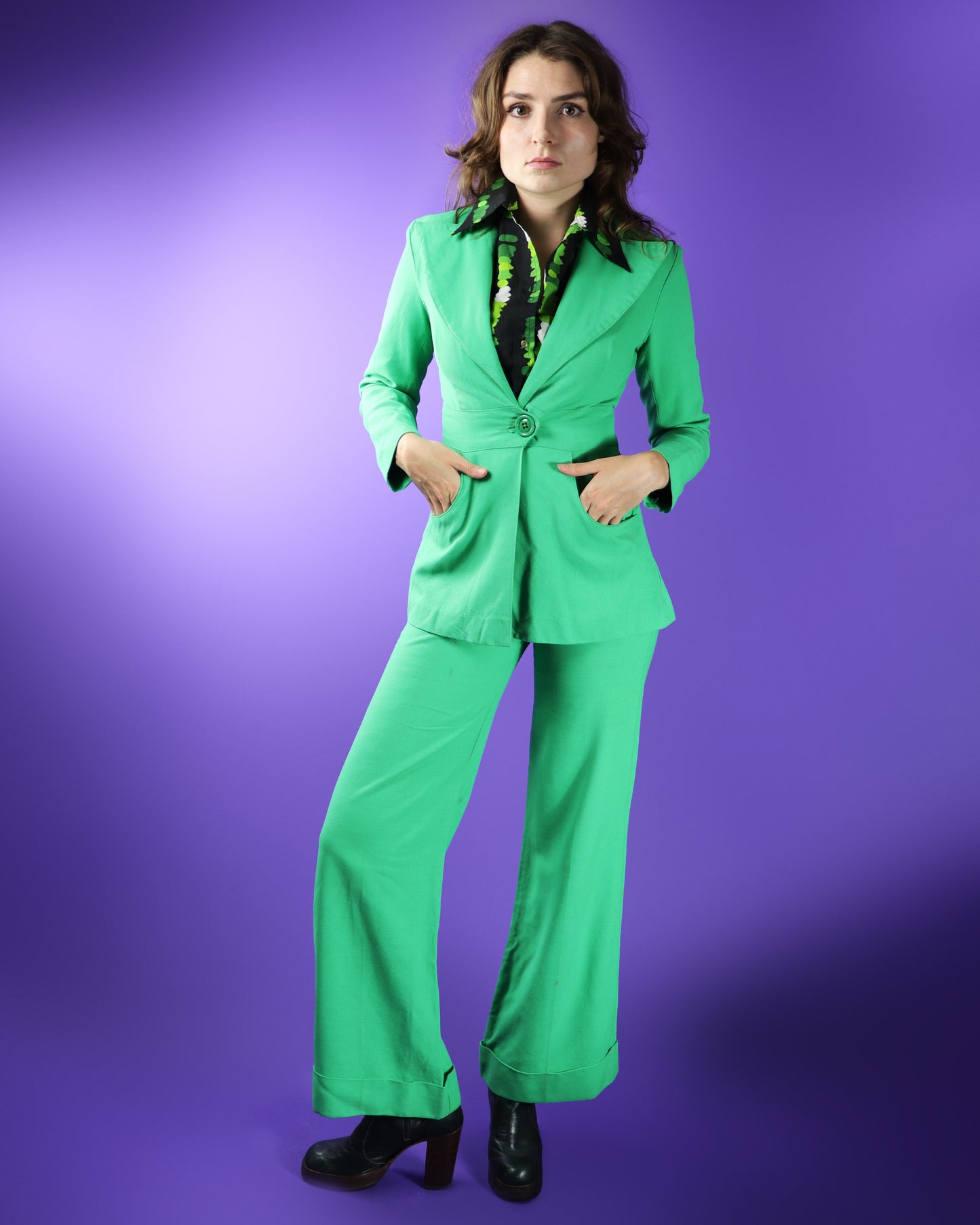 RESERVED Vintage 1970s Dagger Collar Shirt