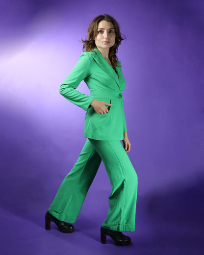 Vintage 1970s Green Suit with Turn Ups