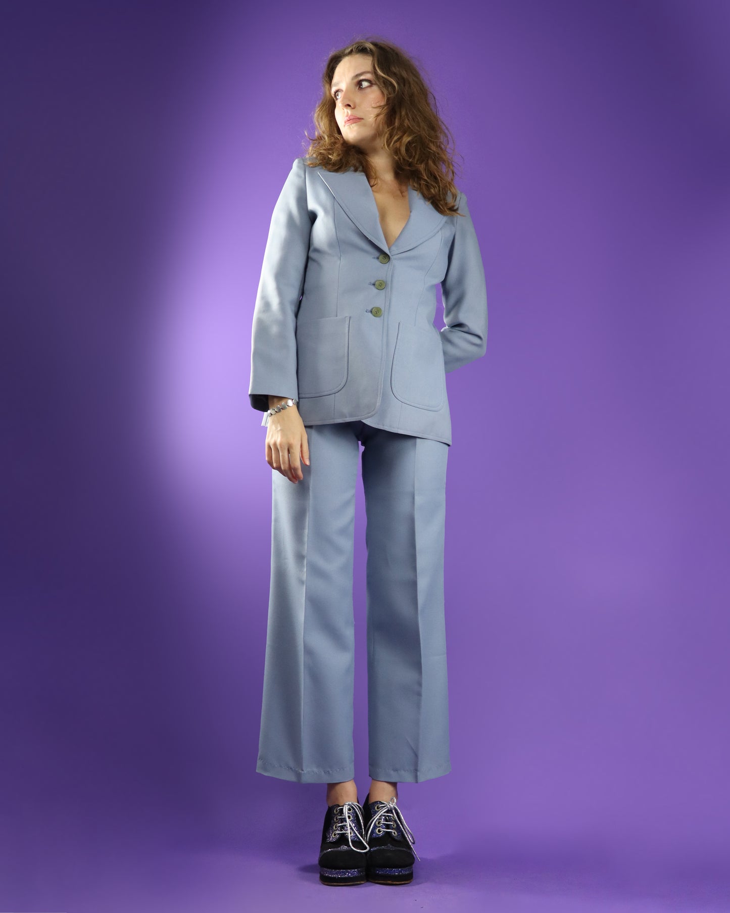 Vintage 1970s Blue Suit Set