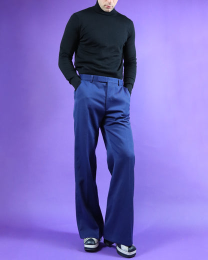 Vintage 1970s Tailored Blue Trousers