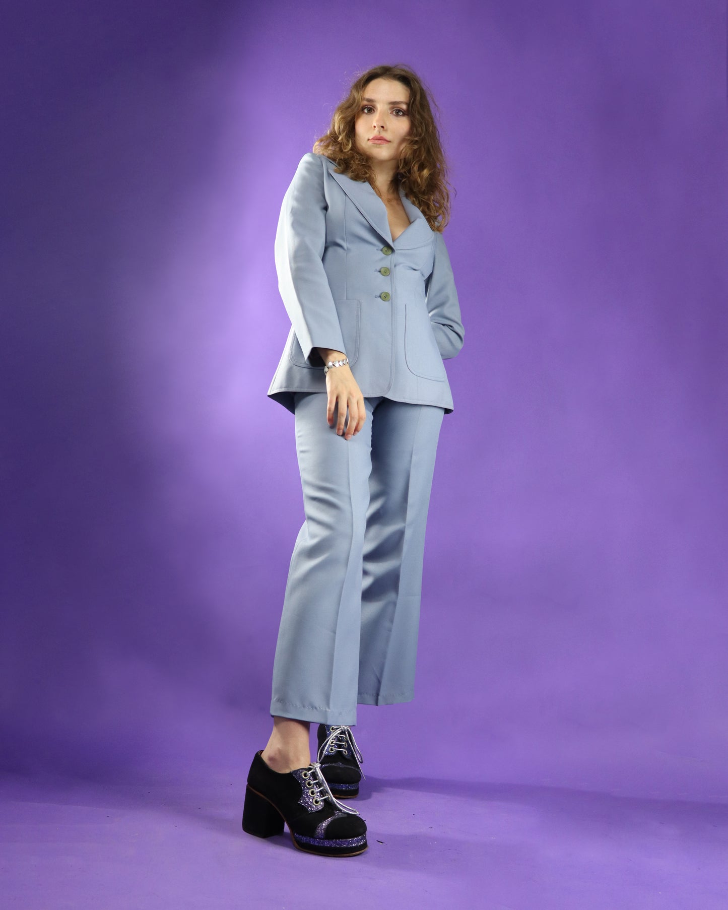 Vintage 1970s Blue Suit Set