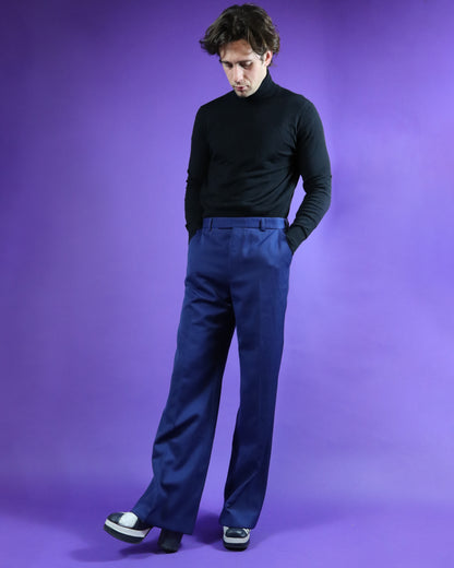 Vintage 1970s Tailored Blue Trousers